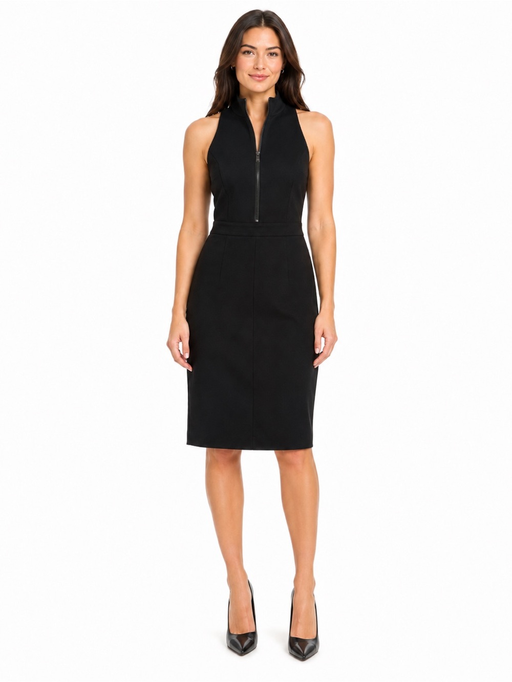 Marc New York NWT Black Halter Dress Zip Front Size 10 Cocktail Evening Chic